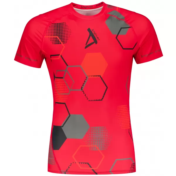  Hochwertiges Funktions-Kompressions-T-Shirt mit kurzen Ärmeln für Herren ALTISPORT VOJ/ALM037TR04 ROT 