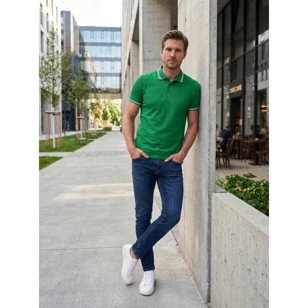  Herren-T-Shirt mit Kragen ALTISPORT NoPrint NP/ALM912 MITTELGRÜN 