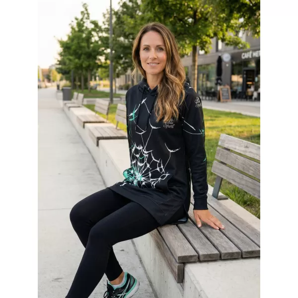  Hochwertiges Funktions-Sweatshirt für Damen ALTISPORT VOJ/ALW035MI03 SCHWARZ/TÜRKIS 