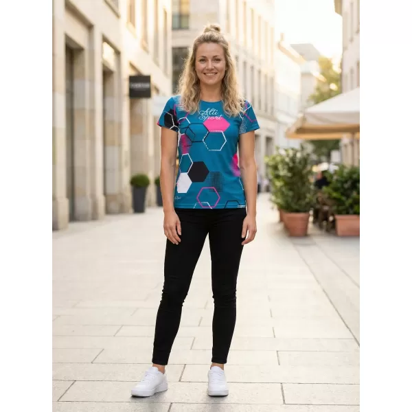  Hochwertiges Funktions-T-Shirt für Damen ALTISPORT VOJ/ALW037TR01 KEROSIN/ROSA 