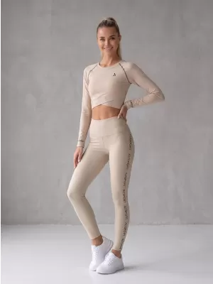 Hochwertiges Funktions-Crop-Top mit langen Ärmeln für Damen ALTISPORT VOJ/ALW000TR04 BRAUN