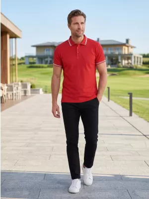Herren-T-Shirt mit Kragen ALTISPORT NoPrint NP/ALM912 ROT