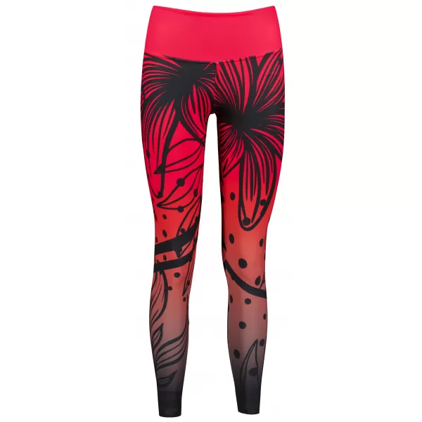  Lange Premium-Funktionsleggings für Damen ALTISPORT VOJ/ALW045LEG01 ROT UND SCHWARZ 