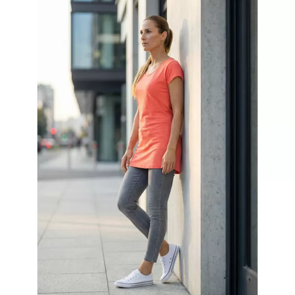  Langes T-Shirt für Damen ALTISPORT NoPrint NP/ALW321 KORALLE 