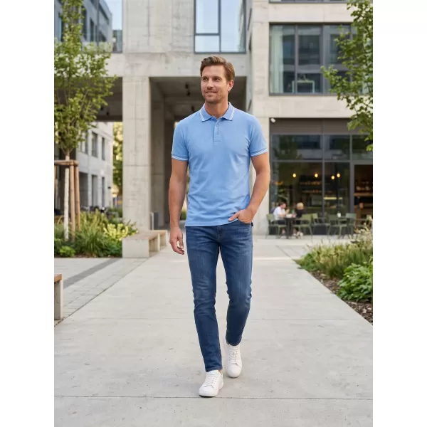  Herren-T-Shirt mit Kragen ALTISPORT NoPrint NP/ALM912 HIMMELBLAU 