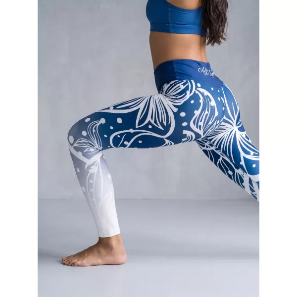 Lange Premium-Funktionsleggings für Damen ALTISPORT VOJ/ALW045LEG01 MARINEBLAU/WEIß 
