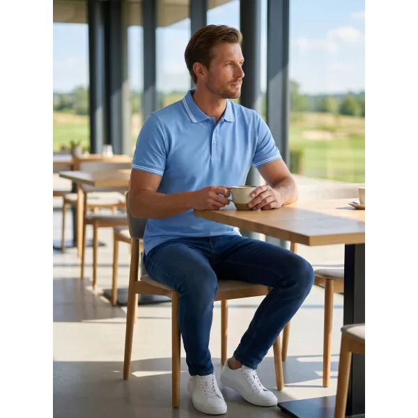  Herren-T-Shirt mit Kragen ALTISPORT NoPrint NP/ALM912 HIMMELBLAU 