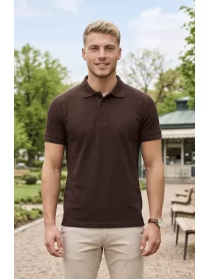 Herren-T-Shirt mit Kragen ALTISPORT NoPrint NP/ALM302 KAFFEE