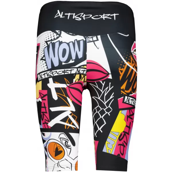  Hochwertige Damen-Funktionsleggings oberhalb des Knies ALTISPORT VOJ/ALW041LEG02 SCHWARZ 