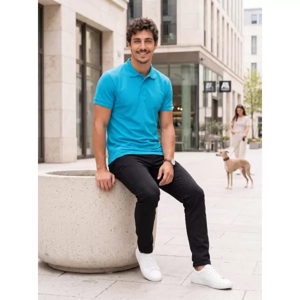  Herren-T-Shirt mit Kragen ALTISPORT NoPrint NP/ALM302 TÜRKIS 