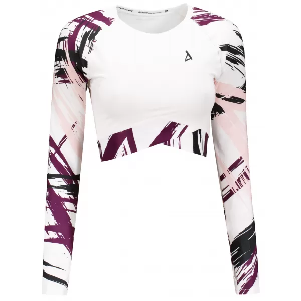 Hochwertiges Funktions-Crop-Top mit langen Ärmeln für Damen ALTISPORT VOJ/ALW039TR04 WEIß 