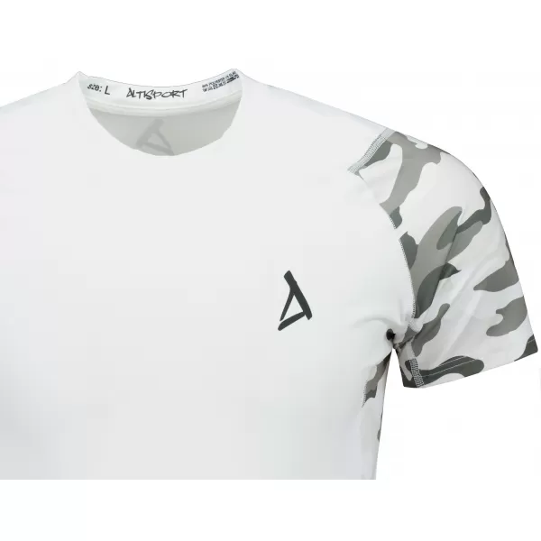  Hochwertiges Funktions-Kompressions-T-Shirt mit kurzen Ärmeln für Herren ALTISPORT VOJ/ALM038TR04 WEIß 