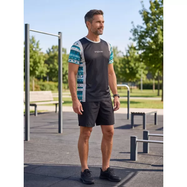  Funktionelles Premium-T-Shirt für Herren ALTISPORT VOJ/ALM043TR01 SCHWARZ UND BLAU 