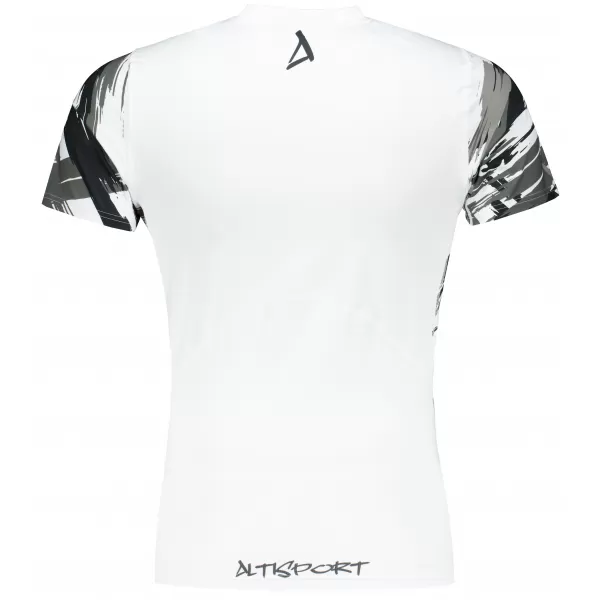  Hochwertiges Funktions-Kompressions-T-Shirt mit kurzen Ärmeln für Herren ALTISPORT VOJ/ALM039TR04 WEIß 