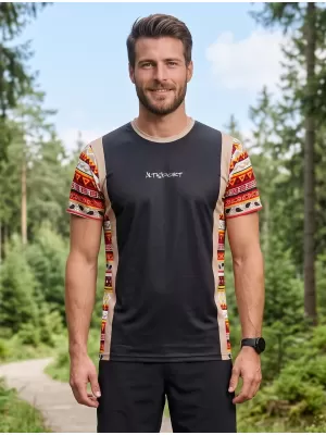 Funktionelles Premium-T-Shirt für Herren ALTISPORT VOJ/ALM043TR01 SCHWARZ BRAUN