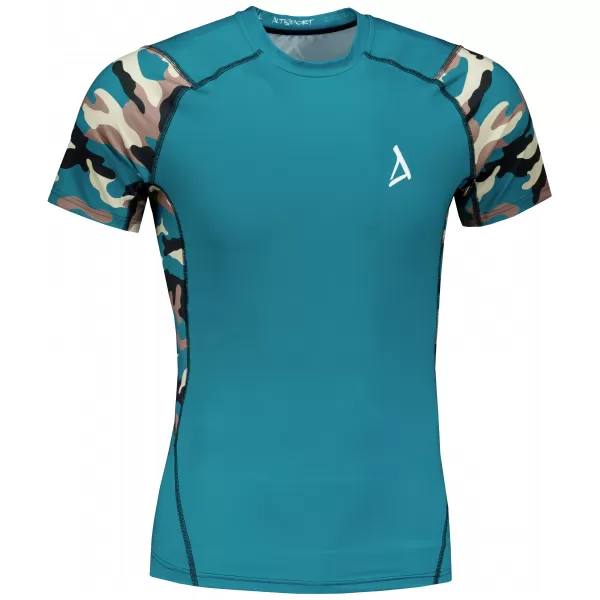 Hochwertiges Funktions-Kompressions-T-Shirt mit kurzen Ärmeln für Herren ALTISPORT VOJ/ALM038TR04 KEROSIN/BRAUN 