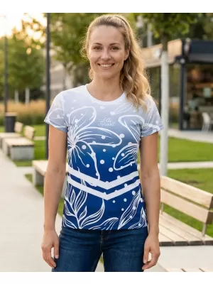 Hochwertiges Funktions-T-Shirt für Damen ALTISPORT VOJ/ALW045TR01 MARINEBLAU/WEIß