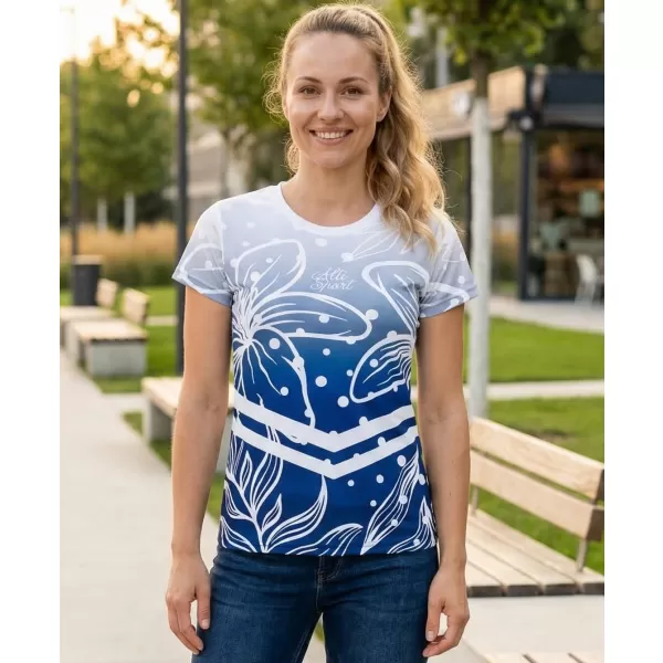  Hochwertiges Funktions-T-Shirt für Damen ALTISPORT VOJ/ALW045TR01 MARINEBLAU/WEIß 