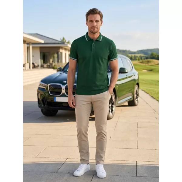  Herren-T-Shirt mit Kragen ALTISPORT NoPrint NP/ALM912 DUNKELGRÜN 