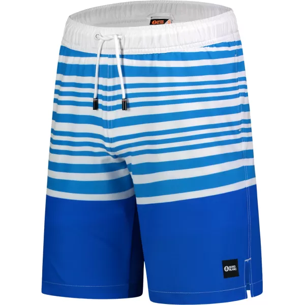  Badeshorts für Herren NORDBLANC ATLANTIC NBSPM8020 BÍLOMODRÁ WEIß BLAU 
