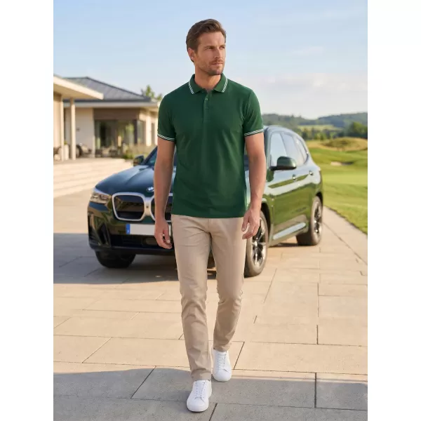  Herren-T-Shirt mit Kragen ALTISPORT NoPrint NP/ALM912 DUNKELGRÜN 