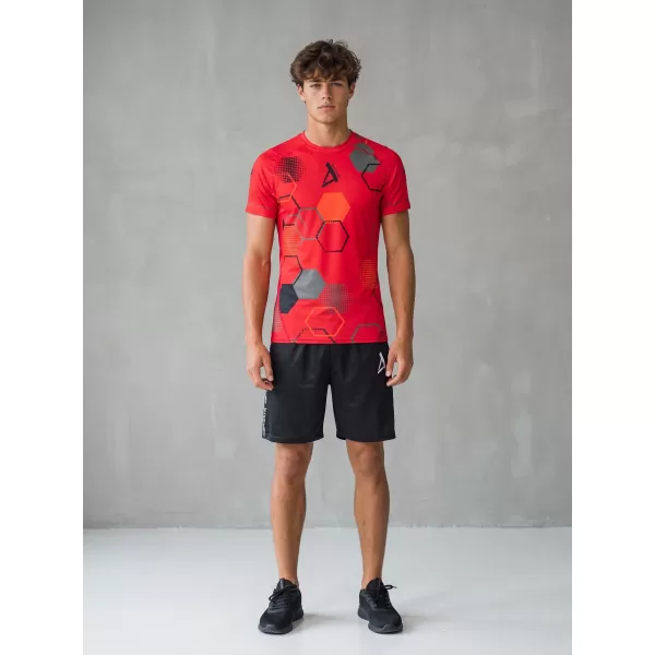  Hochwertiges Funktions-Kompressions-T-Shirt mit kurzen Ärmeln für Herren ALTISPORT VOJ/ALM037TR04 ROT 
