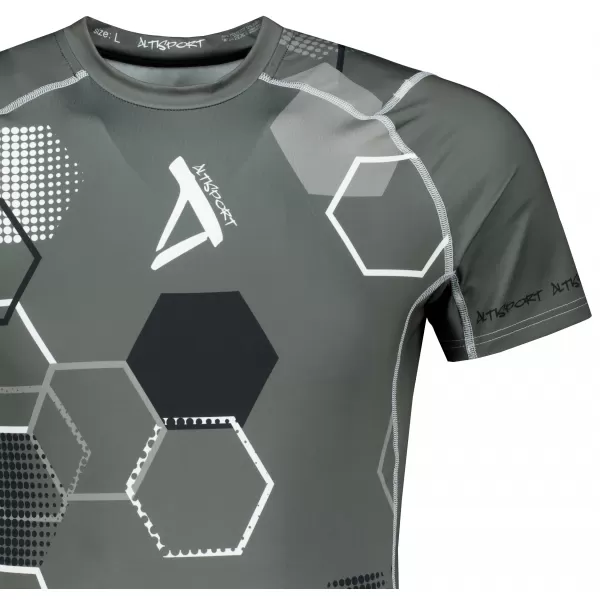  Hochwertiges Funktions-Kompressions-T-Shirt mit kurzen Ärmeln für Herren ALTISPORT VOJ/ALM037TR04 GRAU 
