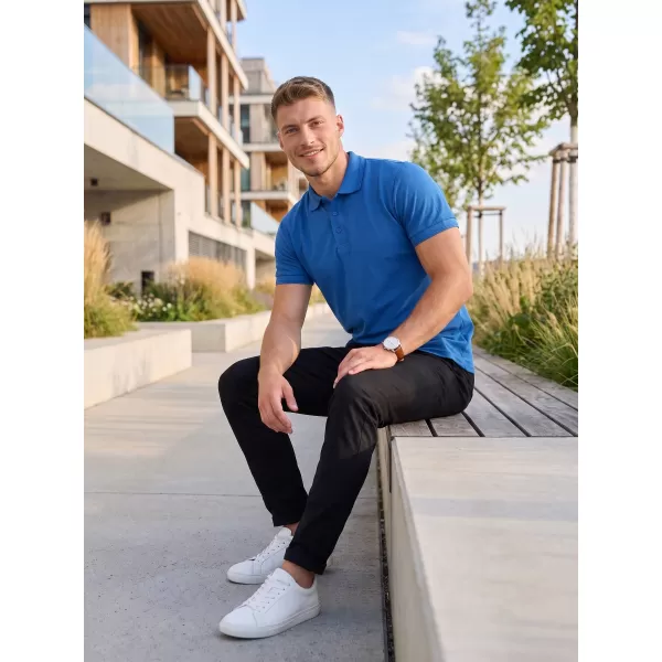  Herren-T-Shirt mit Kragen ALTISPORT NoPrint NP/ALM302 AZURBLAU 