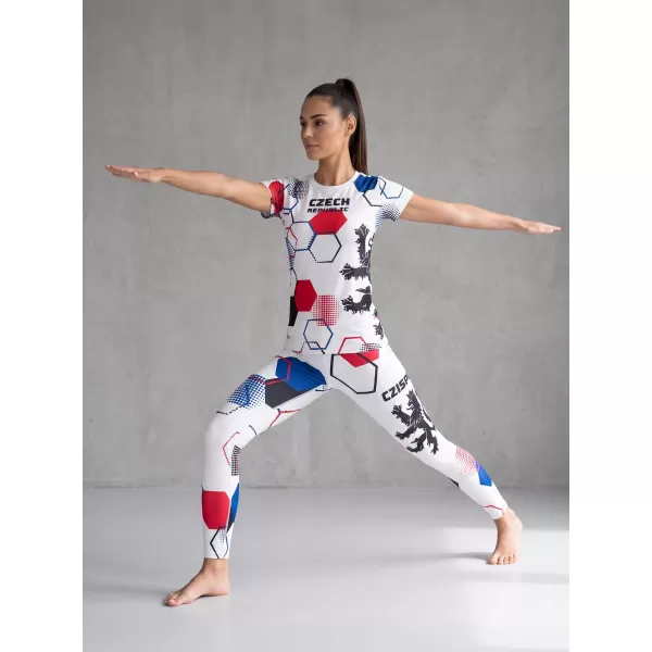 Lange Premium-Funktionsleggings für Damen ALTISPORT VOJ/ALW036LEG01 HEXA WEIß 