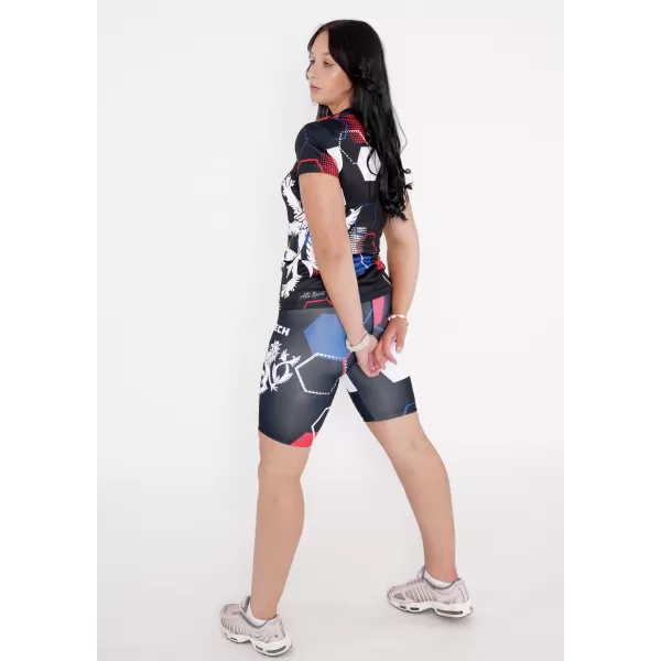  Hochwertige Damen-Funktionsleggings oberhalb des Knies ALTISPORT VOJ/ALW036LEG02 HEXA SCHWARZ 