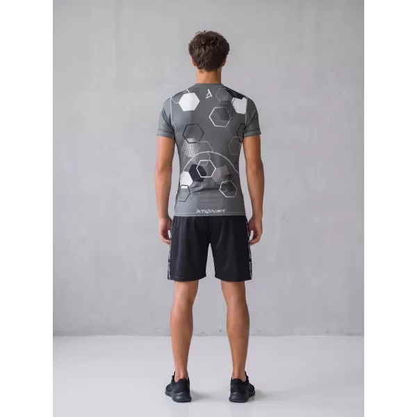  Hochwertiges Funktions-Kompressions-T-Shirt mit kurzen Ärmeln für Herren ALTISPORT VOJ/ALM037TR04 GRAU 
