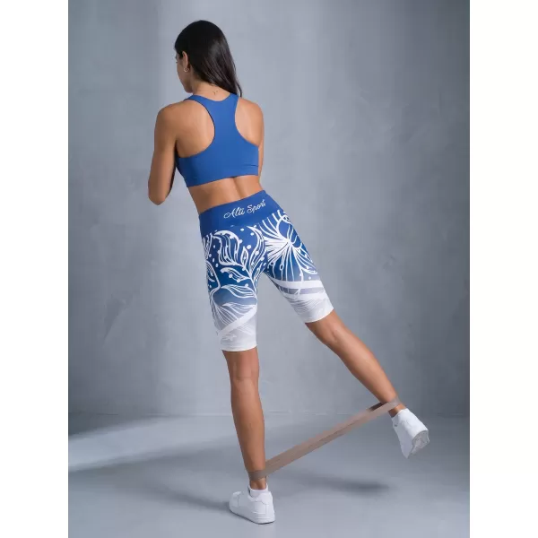  Hochwertige Damen-Funktionsleggings oberhalb des Knies ALTISPORT VOJ/ALW045LEG02 MARINEBLAU/WEIß 
