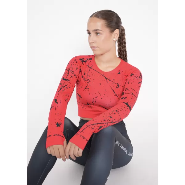  Hochwertiges Funktions-Crop-Top mit langen Ärmeln für Damen ALTISPORT VOJ/ALW034TR04 ROT 