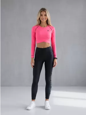 Hochwertiges Funktions-Crop-Top mit langen Ärmeln für Damen ALTISPORT VOJ/ALW000TR04 FLUO-ROSA