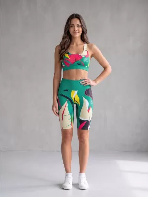 Hochwertige Damen-Funktionsleggings oberhalb des Knies ALTISPORT VOJ/ALW042LEG02 GRÜN