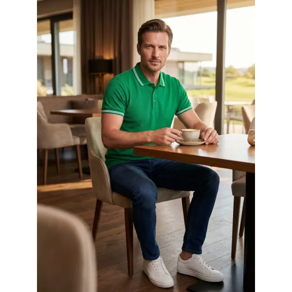  Herren-T-Shirt mit Kragen ALTISPORT NoPrint NP/ALM912 MITTELGRÜN 