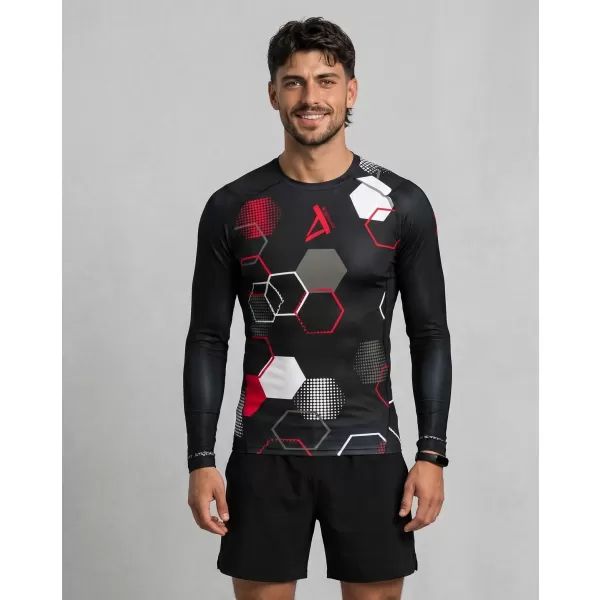  Hochwertiges funktionelles Kompressions-T-Shirt für Herren ALTISPORT VOJ/ALM037TR03 SCHWARZ UND ROT 