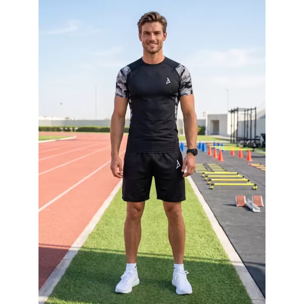 Hochwertiges Funktions-Kompressions-T-Shirt mit kurzen Ärmeln für Herren ALTISPORT VOJ/ALM038TR04 GRAU 