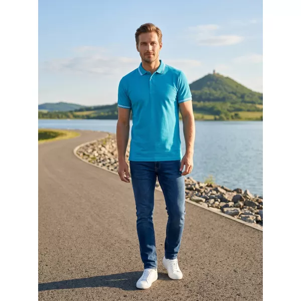  Herren-T-Shirt mit Kragen ALTISPORT NoPrint NP/ALM912 TÜRKIS 