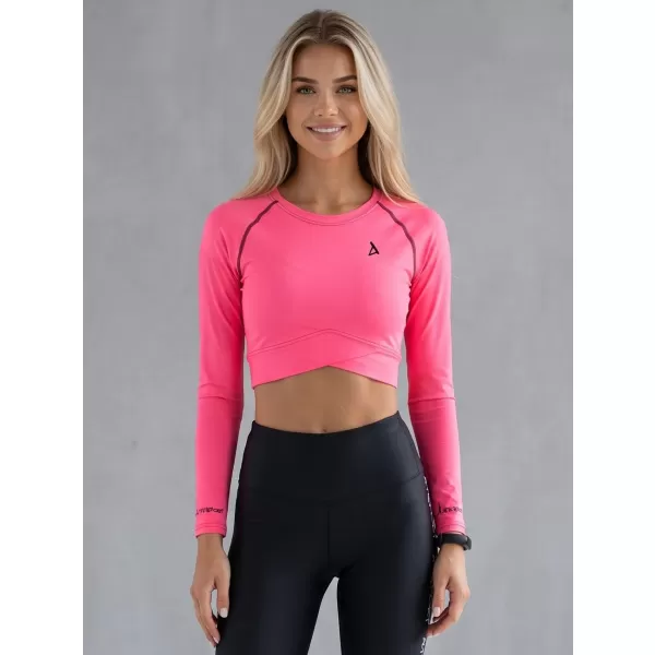  Hochwertiges Funktions-Crop-Top mit langen Ärmeln für Damen ALTISPORT VOJ/ALW000TR04 FLUO-ROSA 