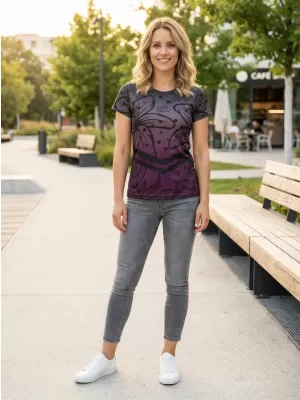 Hochwertiges Funktions-T-Shirt für Damen ALTISPORT VOJ/ALW045TR01 LILA/SCHWARZ