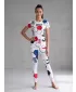 Lange Premium-Funktionsleggings für Damen ALTISPORT VOJ/ALW036LEG01 HEXA WEIß