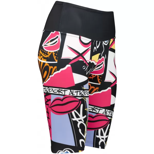  Hochwertige Damen-Funktionsleggings oberhalb des Knies ALTISPORT VOJ/ALW041LEG02 SCHWARZ 