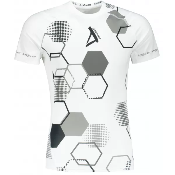  Hochwertiges Funktions-Kompressions-T-Shirt mit kurzen Ärmeln für Herren ALTISPORT VOJ/ALM037TR04 WEIß 