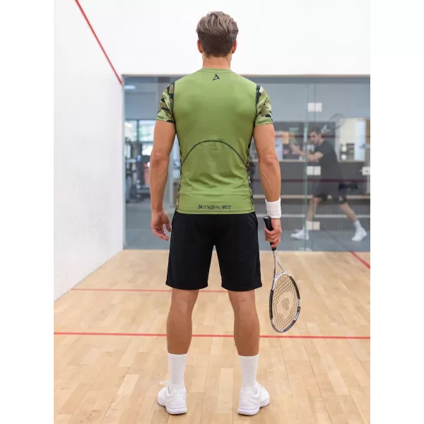  Hochwertiges Funktions-Kompressions-T-Shirt mit kurzen Ärmeln für Herren ALTISPORT VOJ/ALM038TR04 GRÜN/KHAKI 