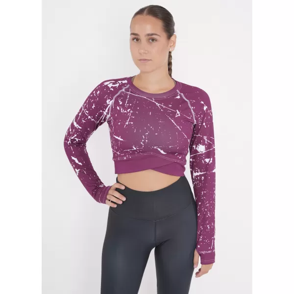  Hochwertiges Funktions-Crop-Top mit langen Ärmeln für Damen ALTISPORT VOJ/ALW034TR04 FUCHSIE 