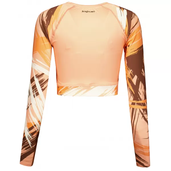  Hochwertiges Funktions-Crop-Top mit langen Ärmeln für Damen ALTISPORT VOJ/ALW039TR04 ORANGE 