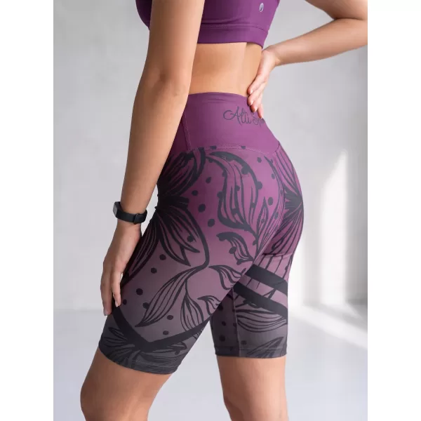  Hochwertige Damen-Funktionsleggings oberhalb des Knies ALTISPORT VOJ/ALW045LEG02 LILA/SCHWARZ 