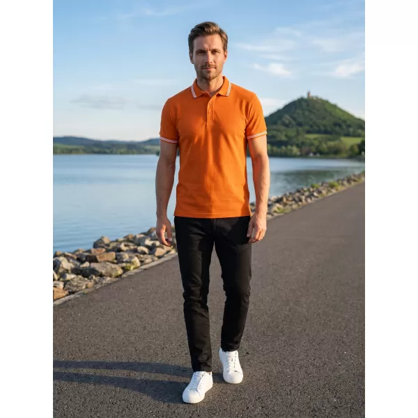  Herren-T-Shirt mit Kragen ALTISPORT NoPrint NP/ALM912 ORANGE 