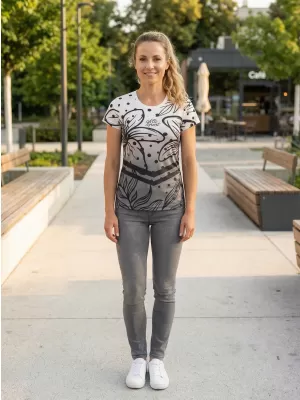 Hochwertiges Funktions-T-Shirt für Damen ALTISPORT VOJ/ALW045TR01 SCHWARZ UND WEIß